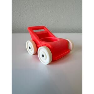 Vintage Fisher-Price Little People Baby Carriage Nursery Stroller Orange 1972